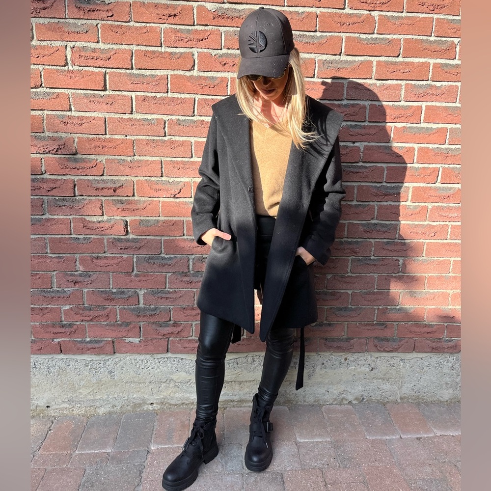 Calvin Klein Black Wool Coat